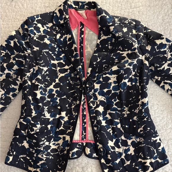 Jackets & Blazers - ⭐️ 3/$20 J. Crew Women’s Blue/black Printed Blazer Suit Jacket Size XS